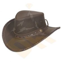 D-Brown Nubic Leather Hat